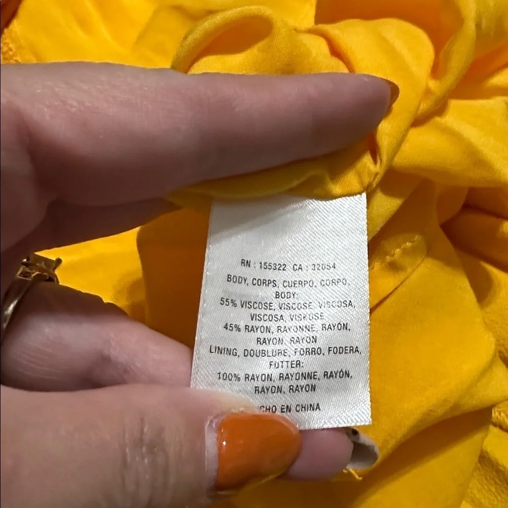 Larke  X Anthropologie Dress Womens Sz 0Petite Yellow Ruffles Maxi NWT